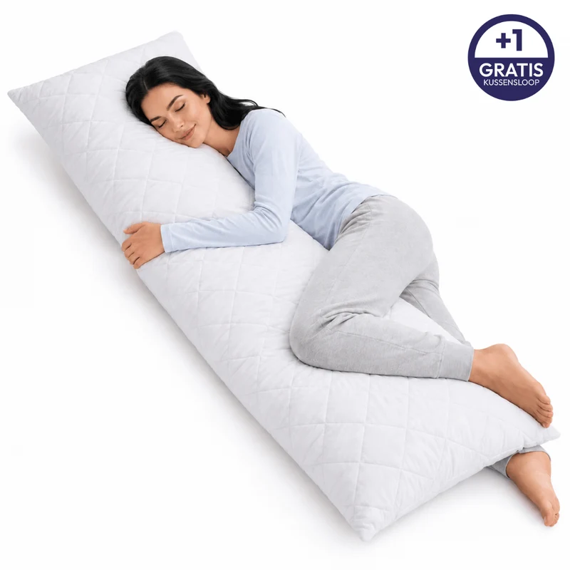 Comfeur Body Pillow memory foam XXL - Ondersteunende zijslaapkussen - 2 hoezen