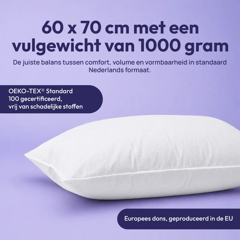 Comfeur Eendendons Kussen 60 x 70 cm