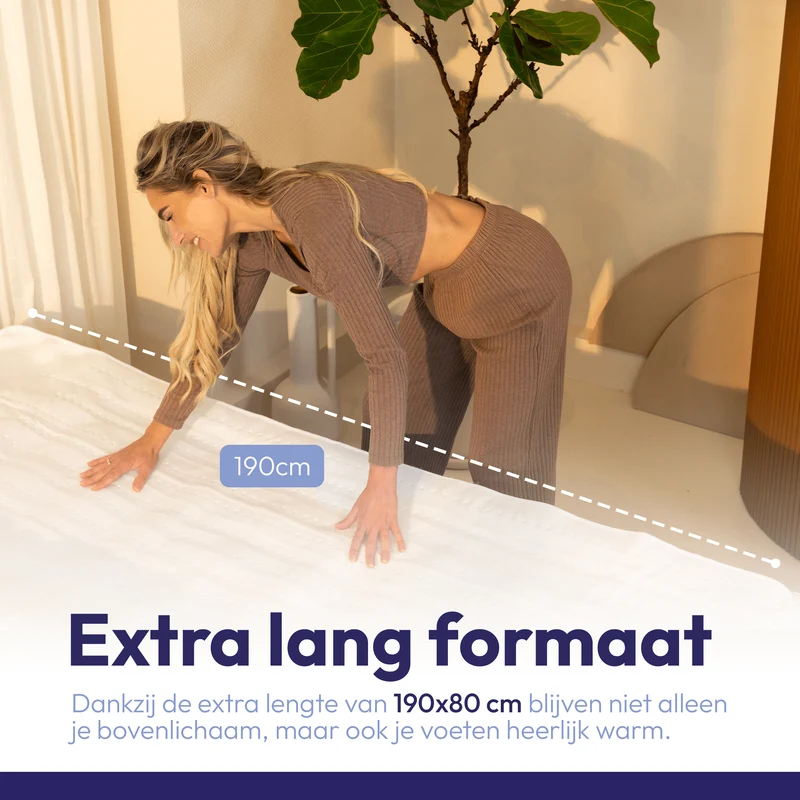 Comfeur elektrische deken extra lang - 190x80 cm