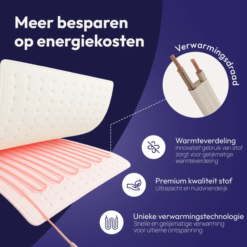 Comfeur elektrische deken extra lang - 190x80 cm