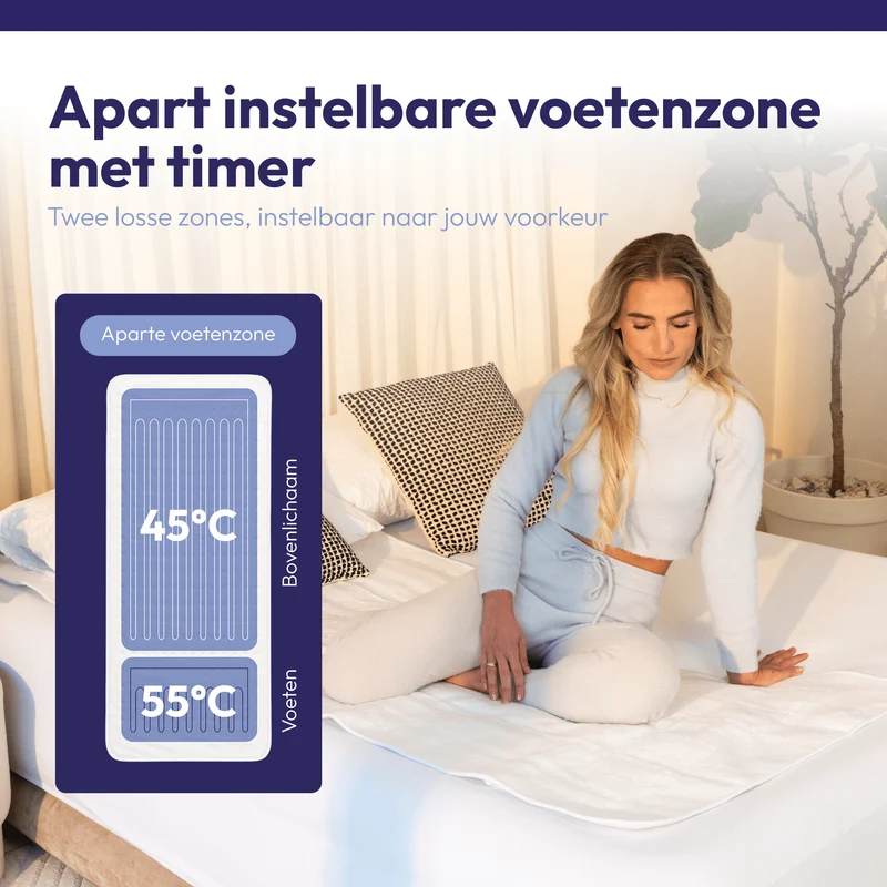 Comfeur elektrische deken - Aparte voetenzone - 190x90 cm