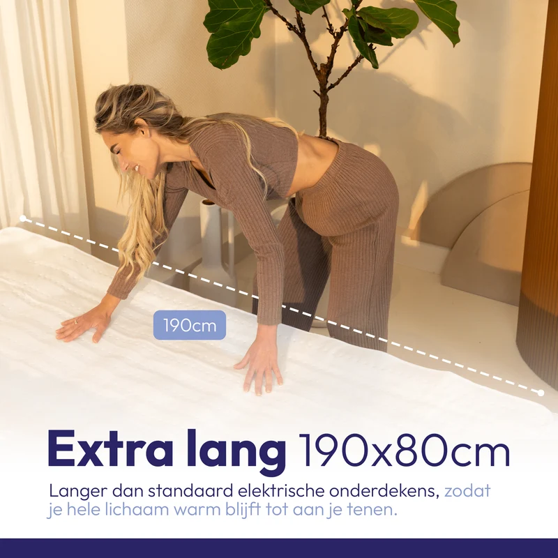 Comfeur elektrische onderdeken met preheat functie – 190x80 cm