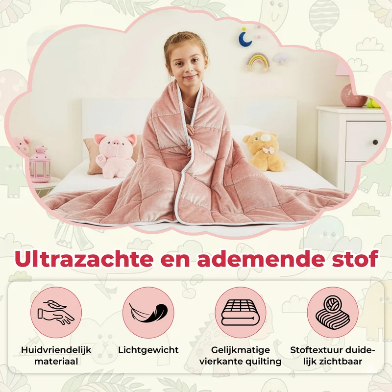 Verzwaringdekens Kind | Roze/Crème