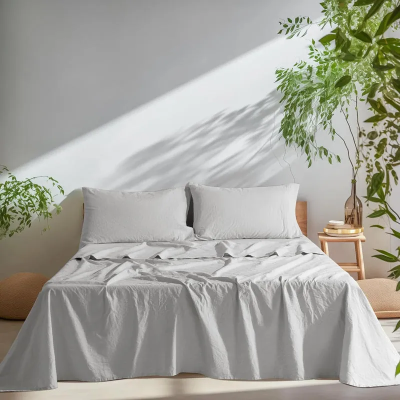 Sleep Comfy Satijn Katoen Dekbedovertrekset | Lichtgrijs