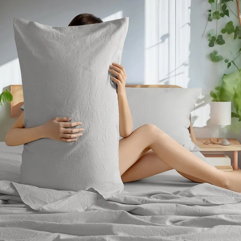 Sleep Comfy Satijn Katoen Dekbedovertrekset | Lichtgrijs