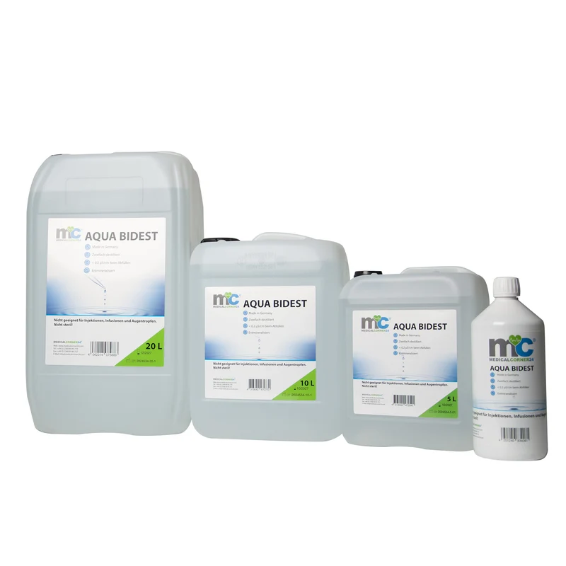 Bidestilliertes Wasser AQUA BIDEST, Laborwasser, Reinst-Wasser