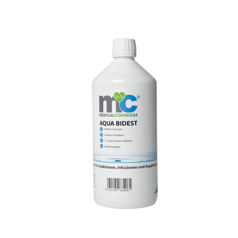 Bidestilliertes Wasser AQUA BIDEST, Laborwasser, Reinst-Wasser