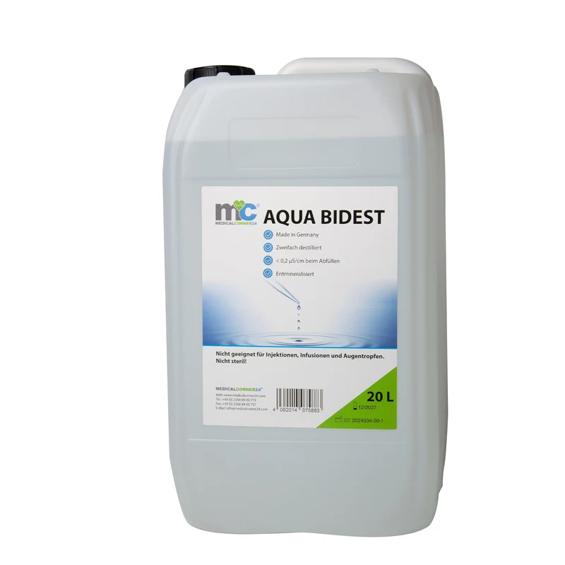 Bidestilliertes Wasser AQUA BIDEST, Laborwasser, Reinst-Wasser