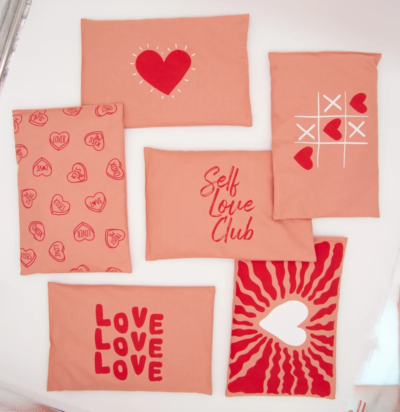 Kirschkernkissen 30x20cm, "Self Love Club", Blush