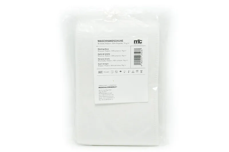 Asid Bonz Ultra-Soft Waschhandschuhe, 2-seitig, weiß, ca. 75 g/m²