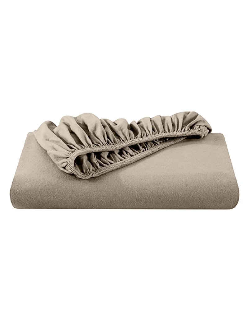Premium Katoen Hoeslaken | Taupe/Creme