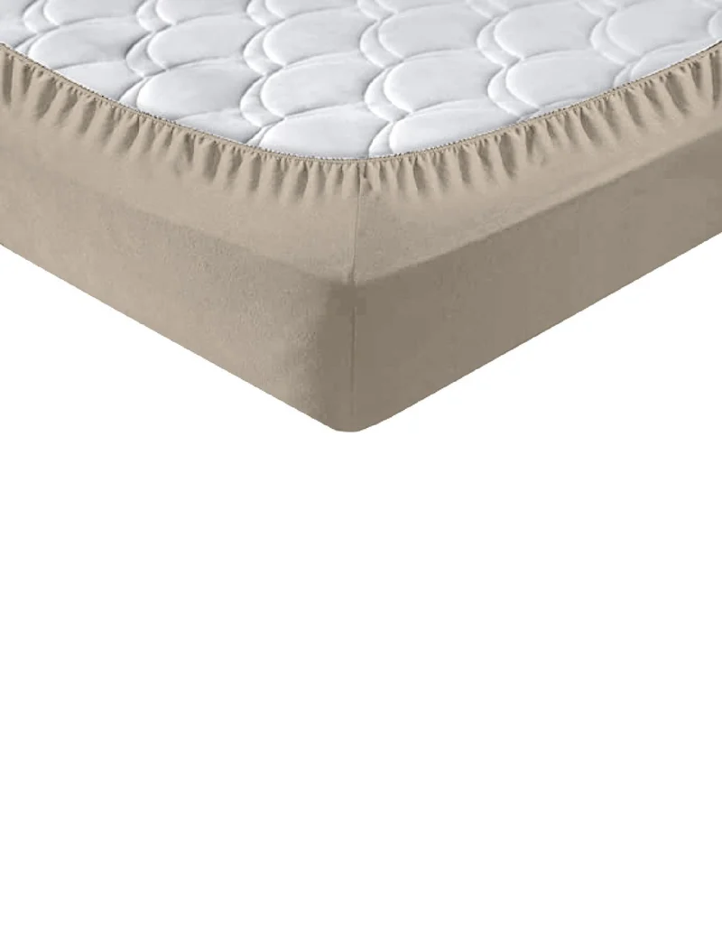 Premium Katoen Hoeslaken | Taupe/Creme