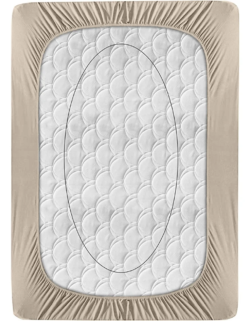 Premium Katoen Hoeslaken | Taupe/Creme