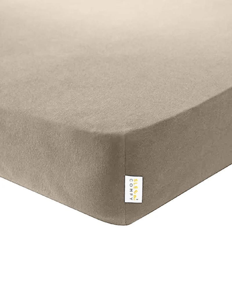 Premium Katoen Hoeslaken | Taupe/Creme