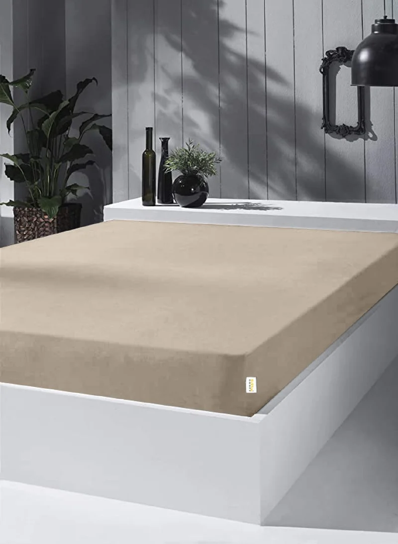 Premium Katoen Hoeslaken | Taupe/Creme