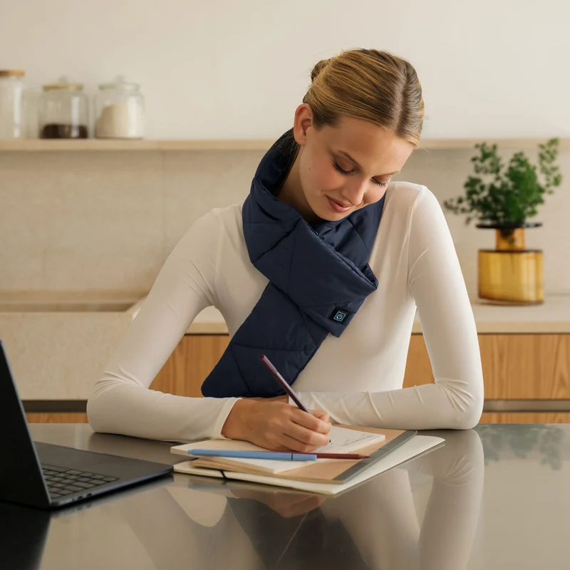 Sciarpa riscaldante Cordless Heat on the Go Puffer Scarf Blu