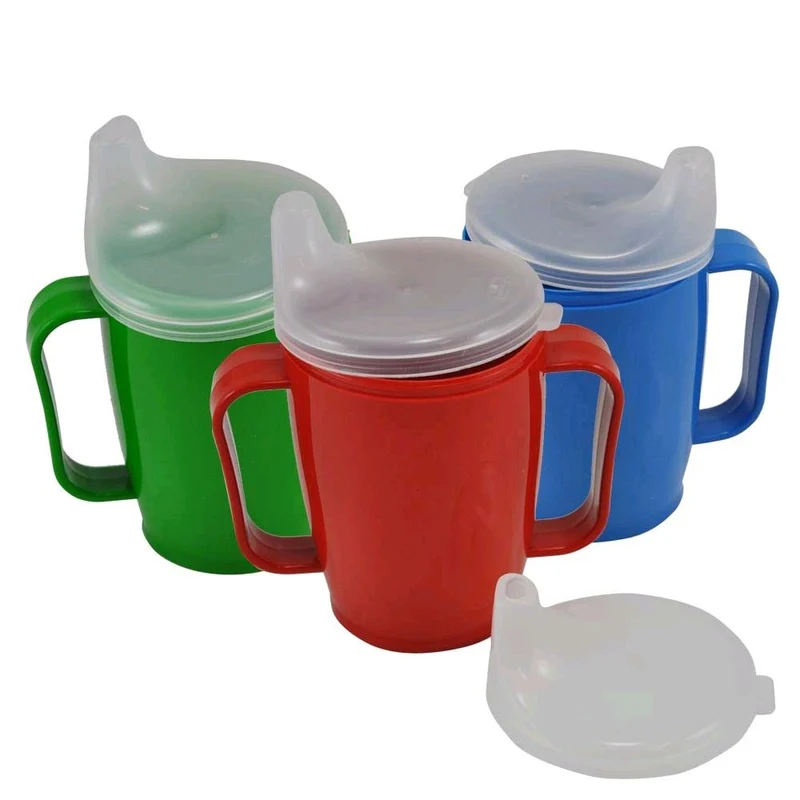 Schnabelbecher, -tasse mit Griff, 4 und 12 mm Deckel, 250ml, Farbwahl