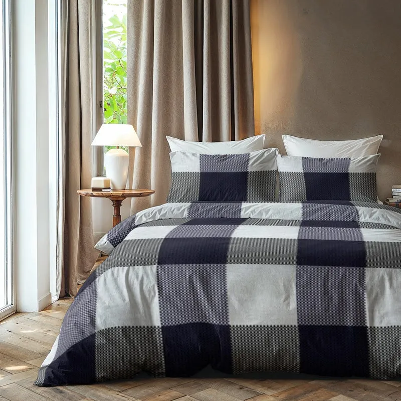 Cozy Dekbedovertrekset | Nordic Blue Blocks