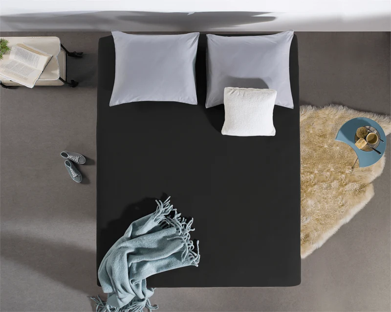 Hoeslakens Enkel Jersey | Zwart