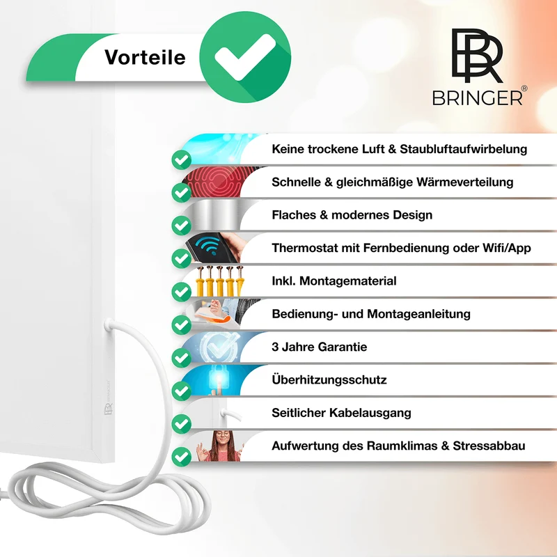 Bringer® Bild Infrarotheizung mit Rahmen - Malediven, mit Palmen