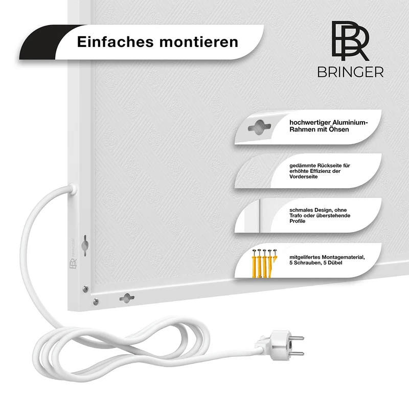 Bringer® Bild Infrarotheizung mit Rahmen - Malediven, mit Palmen