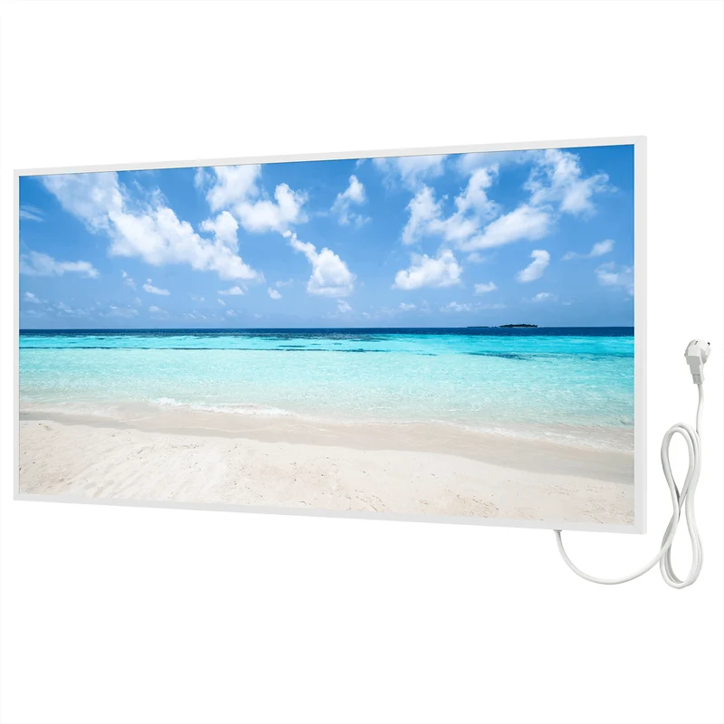 Bringer® Bild Infrarotheizung mit Rahmen - Malediven, mit Strand