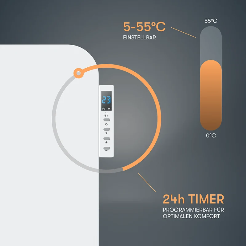 Metall Infrarotheizung 450W mit Smart Thermostat B-Ware