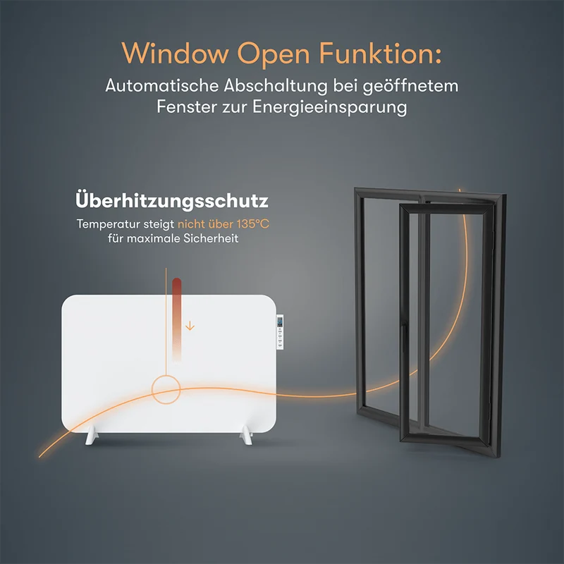 Metall Infrarotheizung 450W mit Smart Thermostat B-Ware