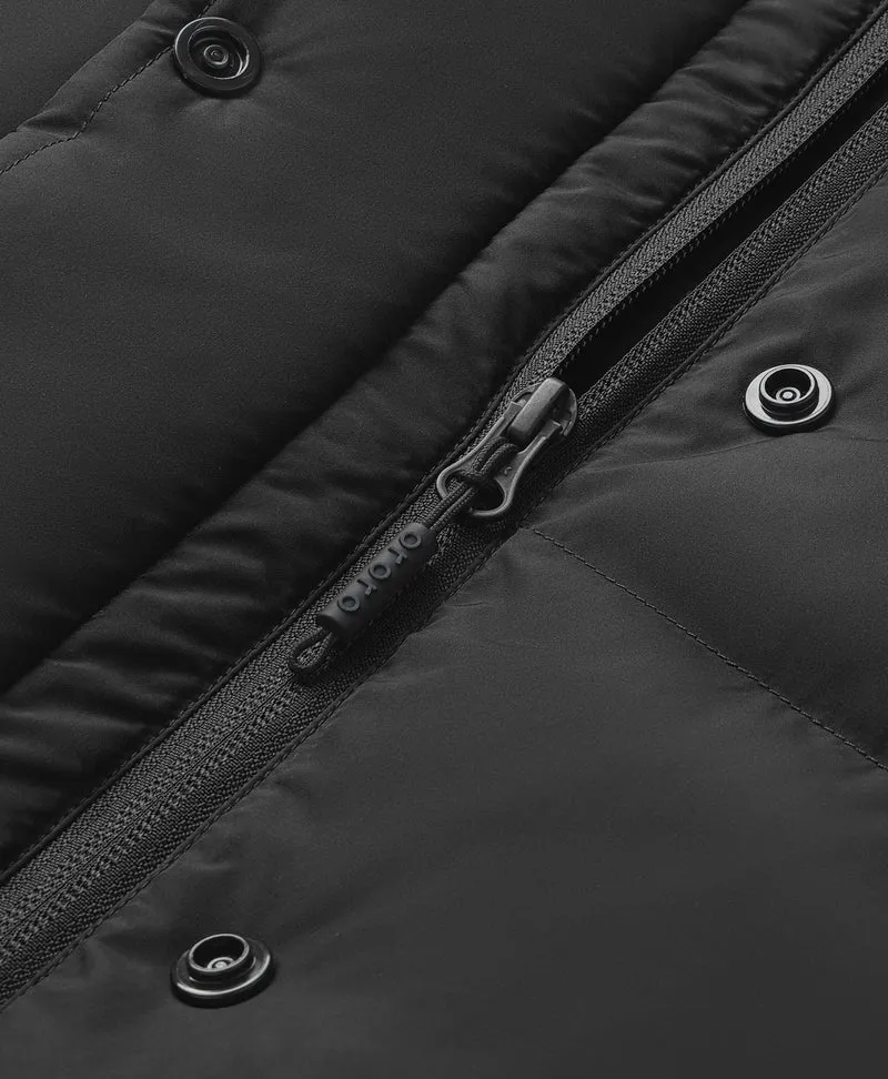 (Open-Box) Women's Heated Cropped Puffer Down Vest - Black / Red