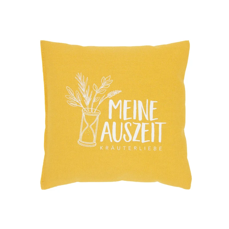 Kräuterkissen 20x20cm, "Meine Auszeit - Salbei & Minze", Gelb