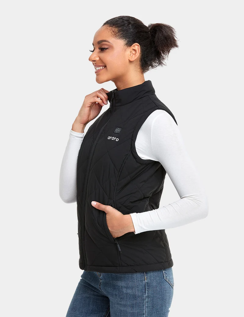 (Open-box) Women's Heated Quilted Vest - Black