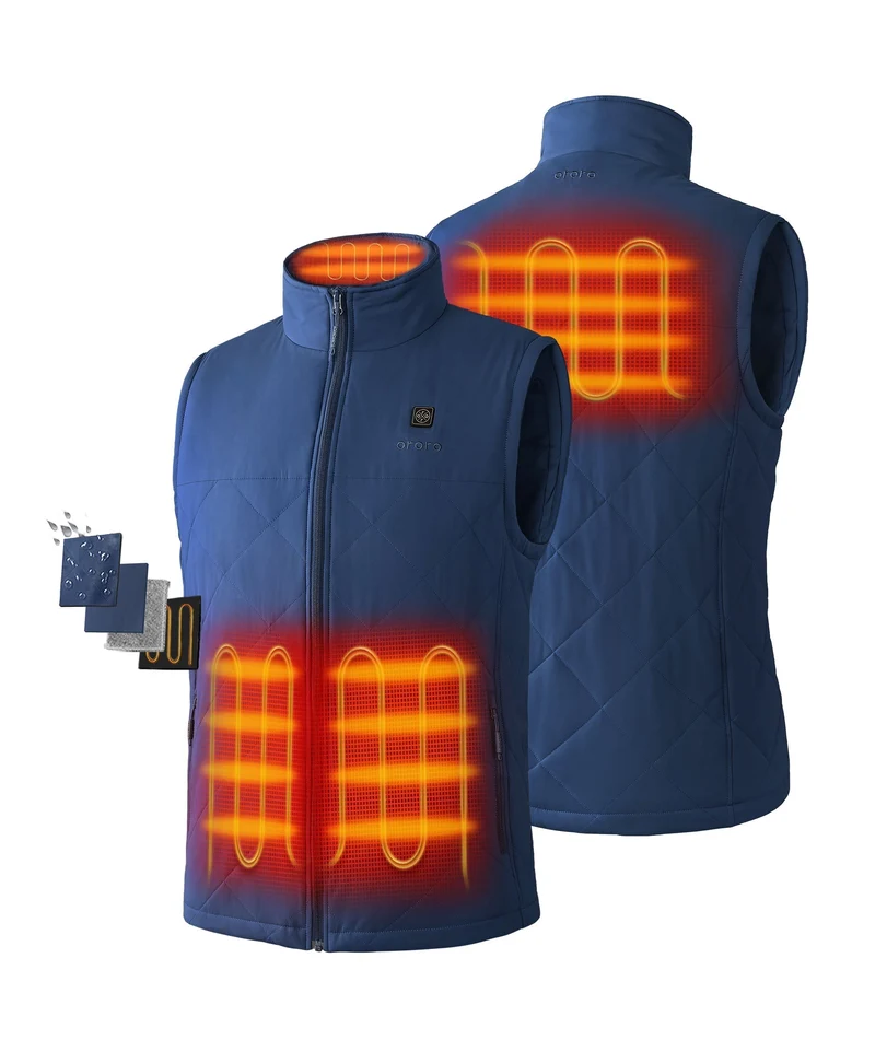 (Open-box) Men's Heated Quilted Vest - Blue/Black/Green