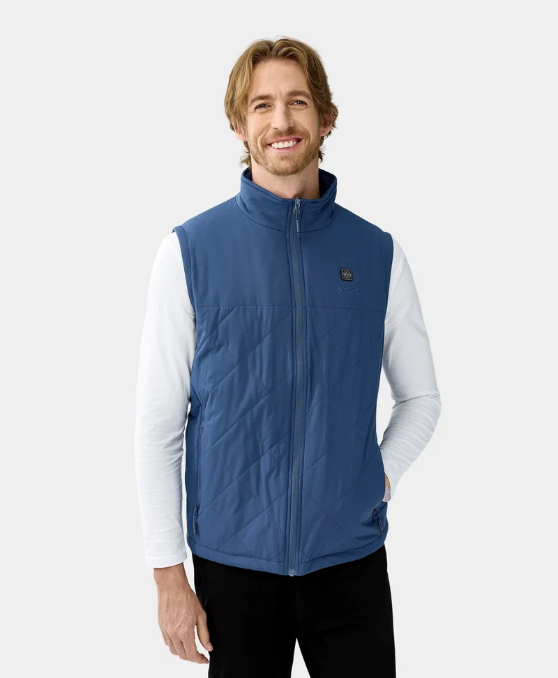 (Open-box) Men's Heated Quilted Vest - Blue/Black/Green