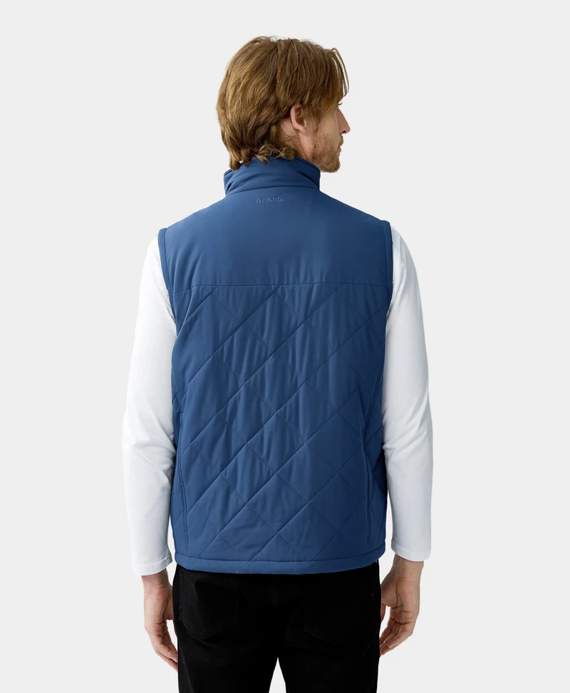 (Open-box) Men's Heated Quilted Vest - Blue/Black/Green