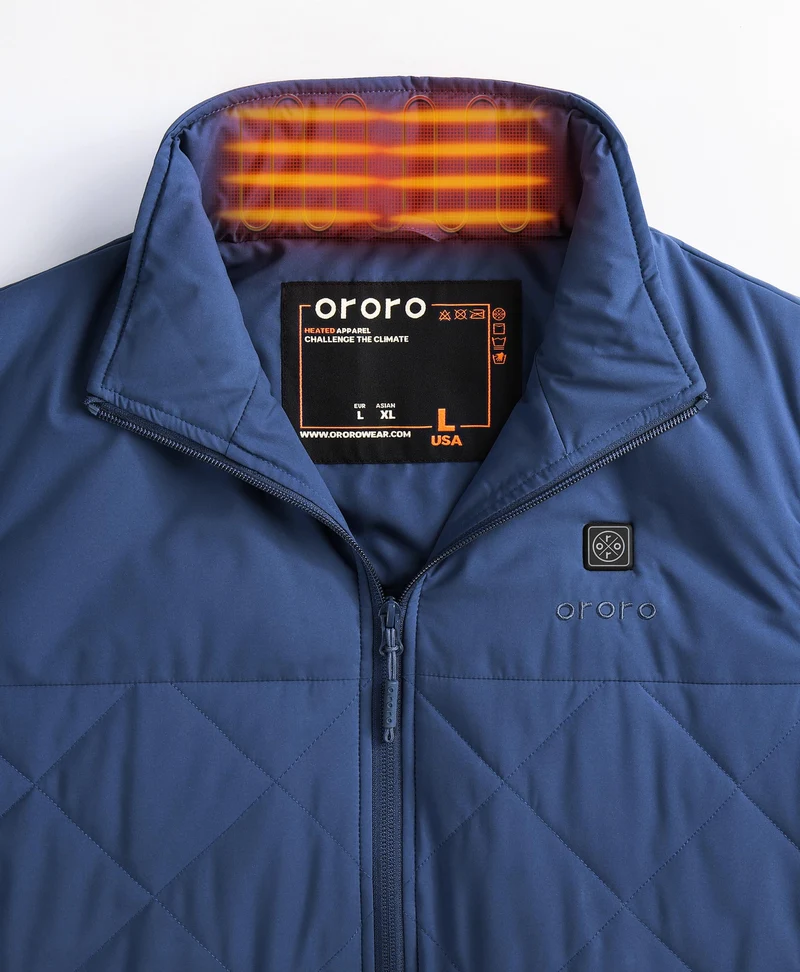 (Open-box) Men's Heated Quilted Vest - Blue/Black/Green