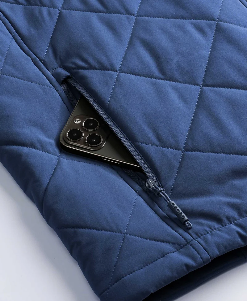 (Open-box) Men's Heated Quilted Vest - Blue/Black/Green