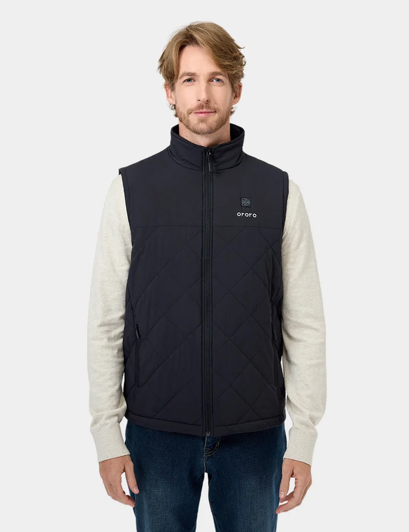 (Open-box) Men's Heated Quilted Vest - Blue/Black/Green