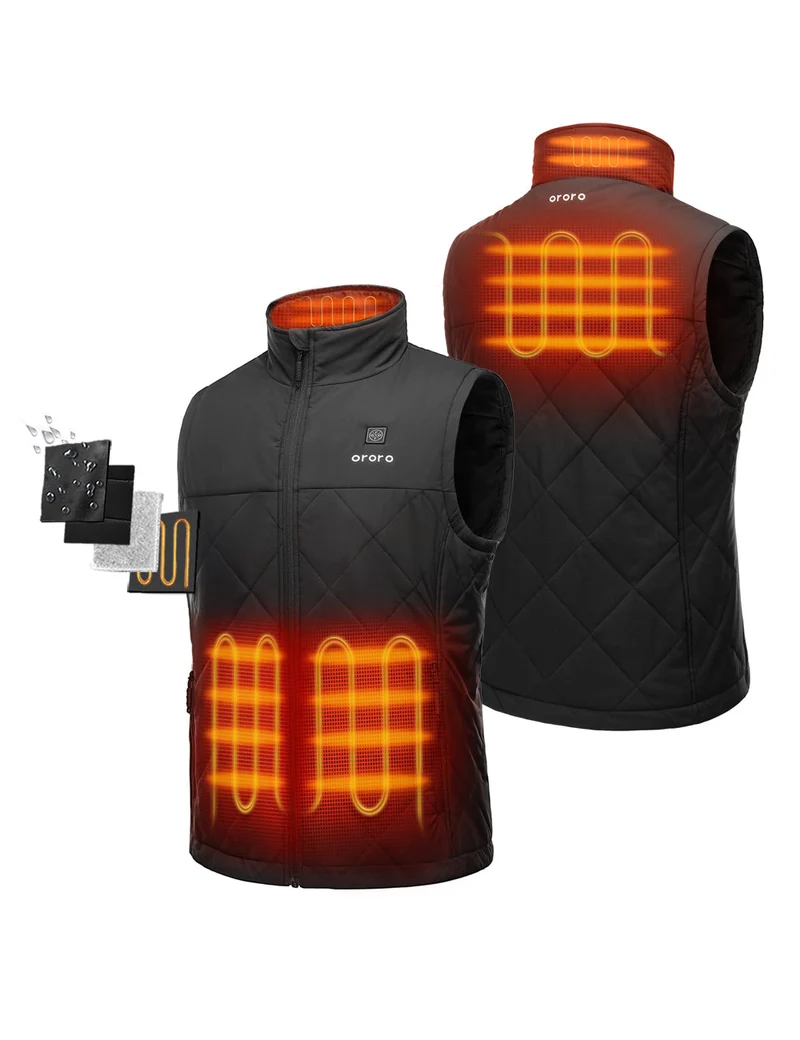 (Open-box) Men's Heated Quilted Vest - Blue/Black/Green