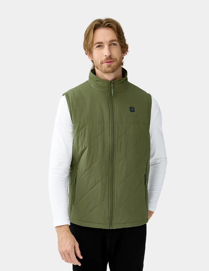 (Open-box) Men's Heated Quilted Vest - Blue/Black/Green
