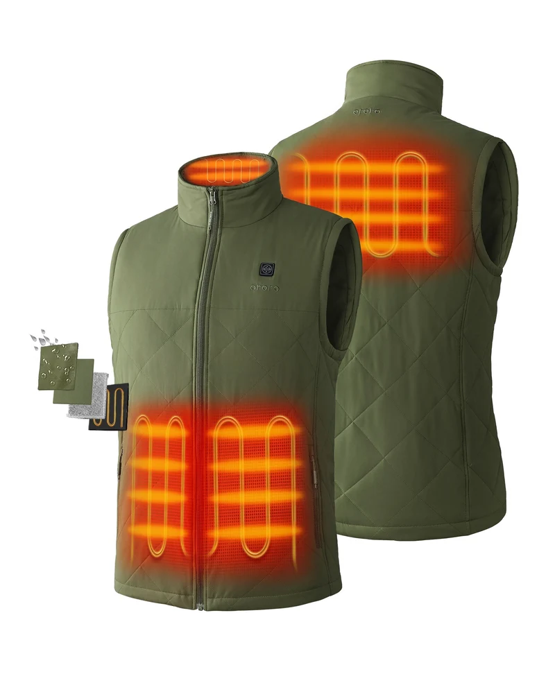 (Open-box) Men's Heated Quilted Vest - Blue/Black/Green