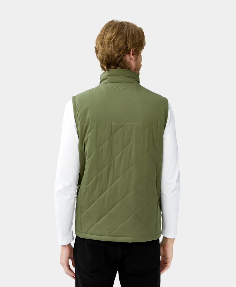 (Open-box) Men's Heated Quilted Vest - Blue/Black/Green