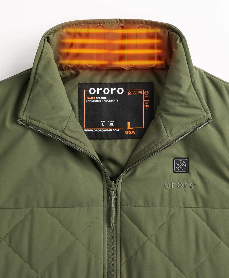 (Open-box) Men's Heated Quilted Vest - Blue/Black/Green