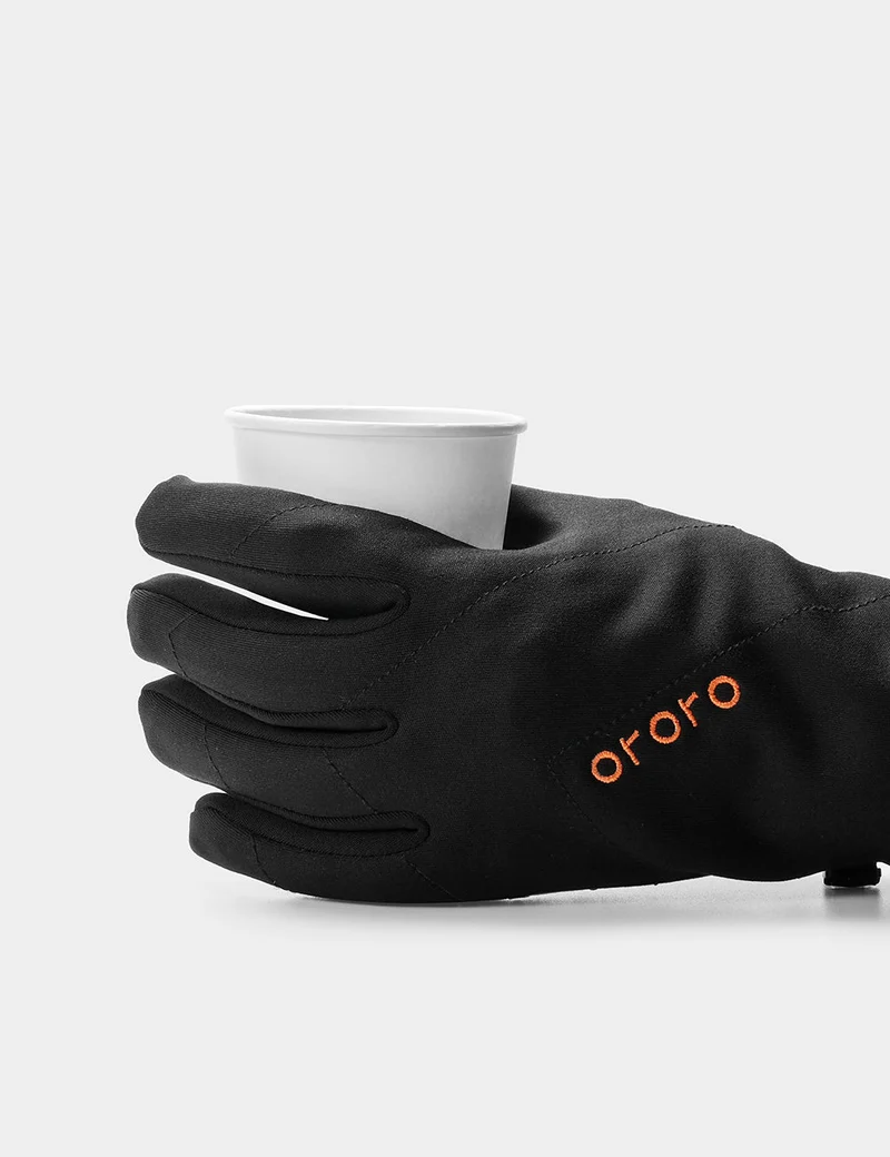(Offene Box) „Glasgow“ beheizbare Innenhandschuhe – Schwarz