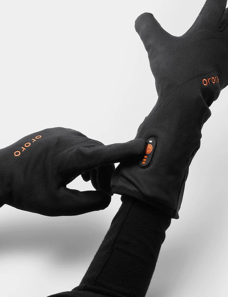 (Offene Box) „Glasgow“ beheizbare Innenhandschuhe – Schwarz