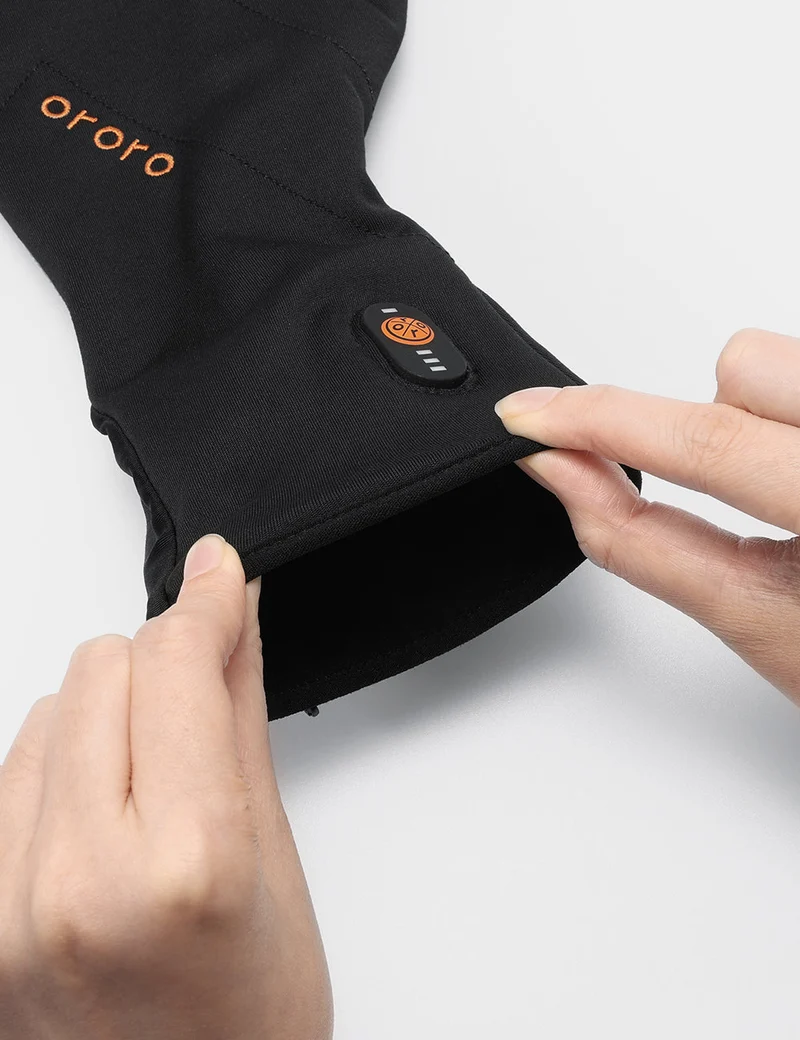 (Offene Box) „Glasgow“ beheizbare Innenhandschuhe – Schwarz
