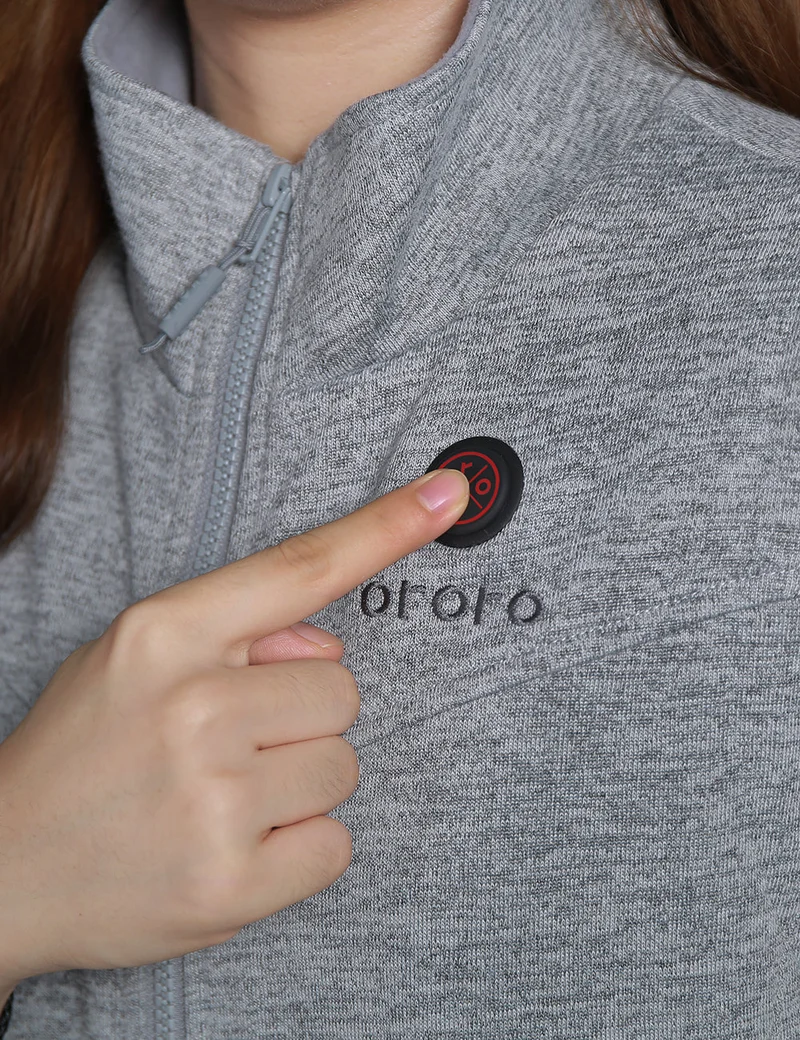 (Open-box) Women's Heated Fleece Vest - Grey/Red/Blue