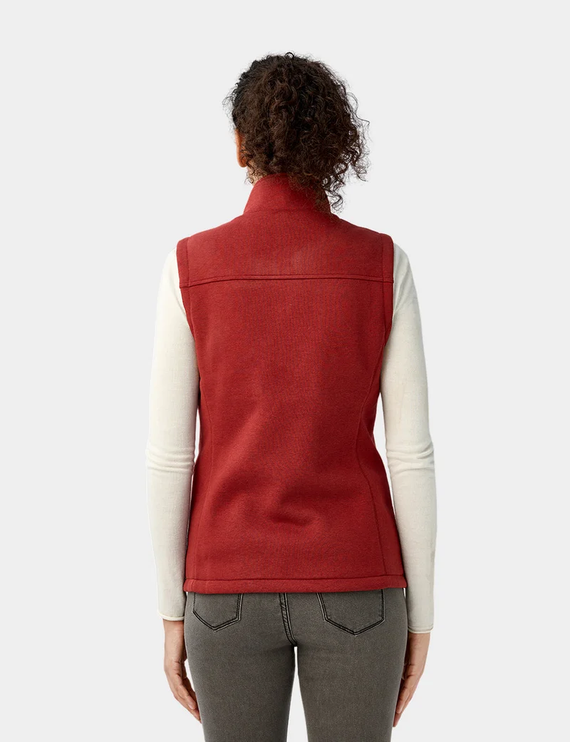 (Open-box) Women's Heated Fleece Vest - Grey/Red/Blue