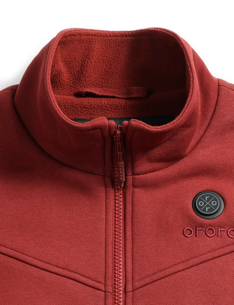 (Open-box) Women's Heated Fleece Vest - Grey/Red/Blue
