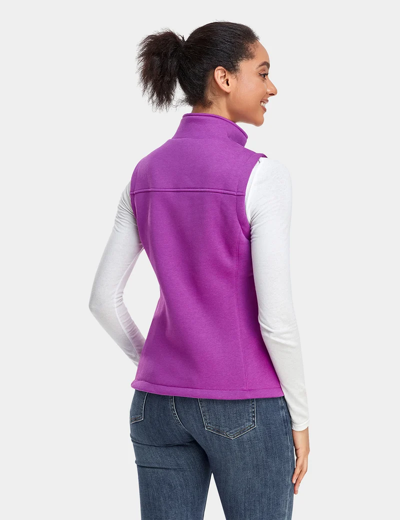 (Open-box) Women's Heated Fleece Vest - Grey/Red/Blue