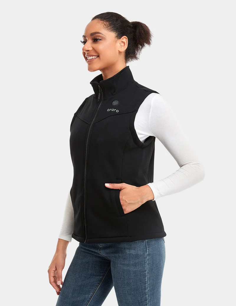 (Open-box) Women's Heated Fleece Vest - Black
